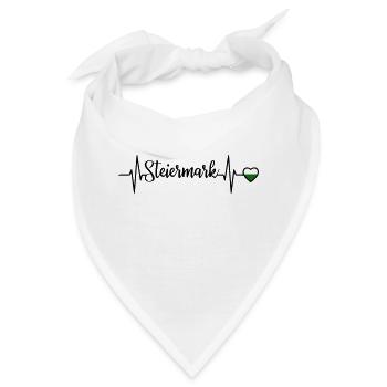 Steiermark Puls Herzlinie - Bandana - Weiß - Vorne