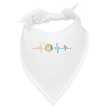 Retro Heartbeat Löffel und Gabel - Bandana - Weiß - Vorne