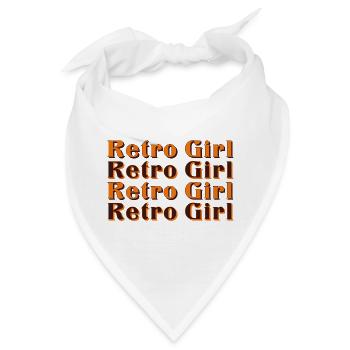 Retro Girl – 70s Vintage Style - Bandana - Weiß - Vorne