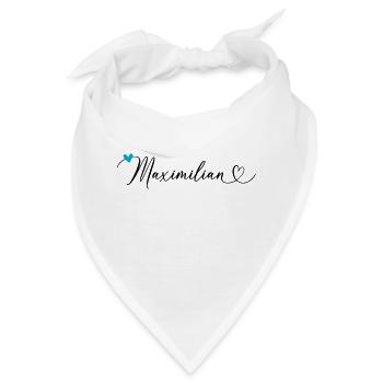 Maximilian Name Vorname Kalligrafieherz - Bandana - Weiß - Vorne