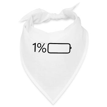 1 Prozent Leistung - Bandana - Weiß - Vorne