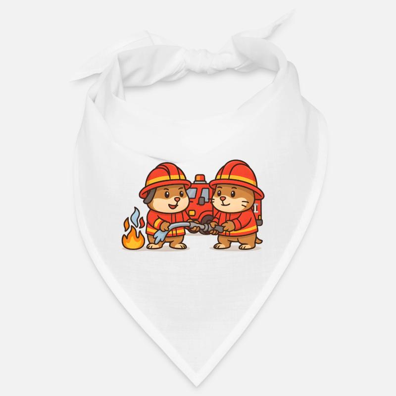 Firefighter hamsters - Bandana - white