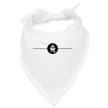 Grill Symbol Grillen Linie - Bandana - Weiß - Vorne
