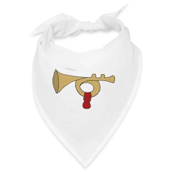 Vintage posaune mit rotem Griff - Bandana - Weiß - Vorne