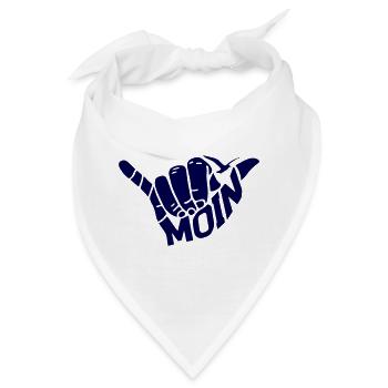Handzeichen "MOIN" - Bandana - Weiß - Vorne
