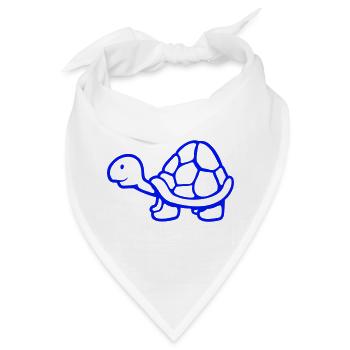 Schildkröte langer Hals lächelt glücklich lustig - Bandana - Weiß - Vorne
