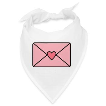 Liebesbrief mit Herz - Bandana - Weiß - Vorne