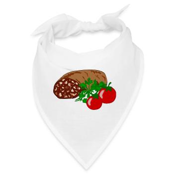Blutwurst mit Tomate - Bandana - Weiß - Vorne