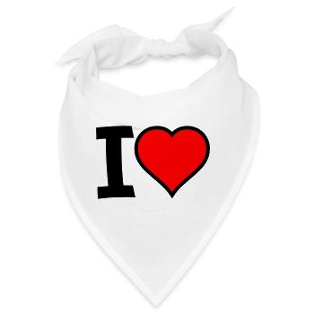I Heart - Bandana - Weiß - Vorne
