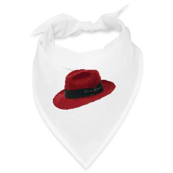 Retro Pixel Art Red Fedora Hat - Bandana - Weiß - Vorne