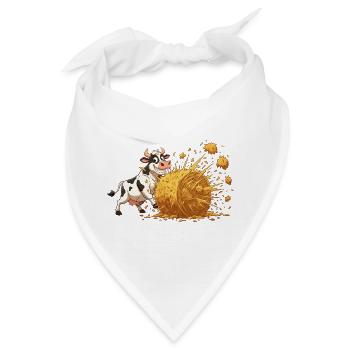 Kuh und Heu-Explosion - Bandana - Weiß - Vorne