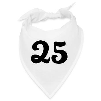 25. 25 JAHRE. 25. JUBILÄUM. 25 JAHRESJUBILÄUM. - Bandana - Weiß - Vorne