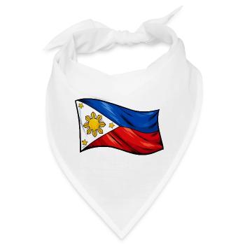 Philippinen Flagge Karikatur - Bandana - Weiß - Vorne
