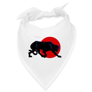 Panthère noire sur cercle rouge - Bandana - Weiß - Vorne