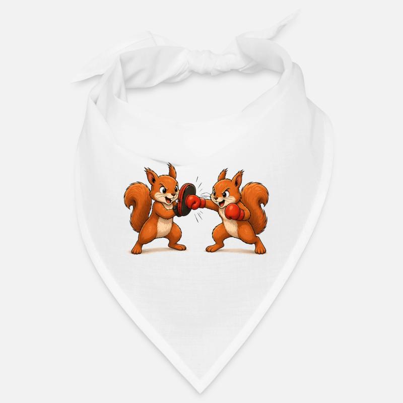 Squirrel Boxing Training Cartoon Motif Bandana