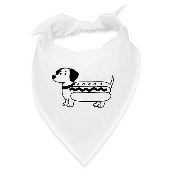 Hot Dog - Bandana - Weiß - Vorne