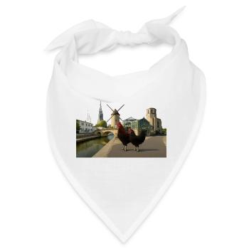 Marans, Stadthähne an der Mühle - Bandana - Weiß - Vorne