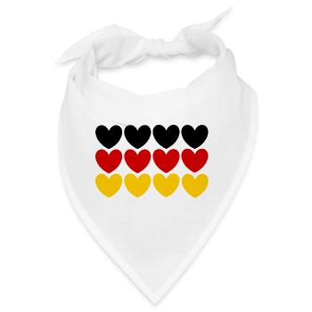 Deutschland Fanshirt für Deutschland Fans - Bandana - Weiß - Vorne