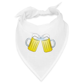 anstoßende Bierkrüge - Bandana - Weiß - Vorne