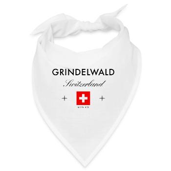 Grindelwald Schweiz Koordinaten Reise Souvenir - Bandana - Weiß - Vorne