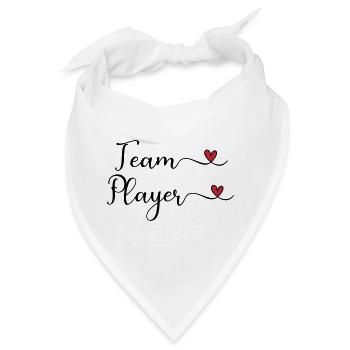 Teamplayer niedliches Typografie-Design mit Herz - Bandana - Weiß - Vorne
