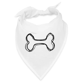 Knochen handgezeichnet - Bandana - Weiß - Vorne