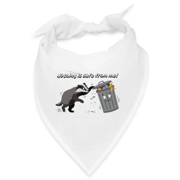 Badger knakt die Mülltonne - Bandana - Weiß - Vorne