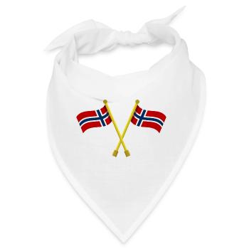 Norwegische Flagge - Bandana - Weiß - Vorne