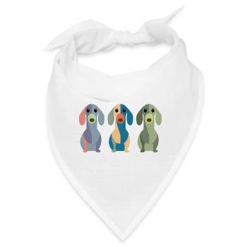 Dachshund Dackel - Bandana - Weiß - Vorne