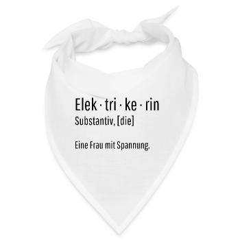 Elektrikerin Substantiv Definition Geschenk - Bandana - Weiß - Vorne