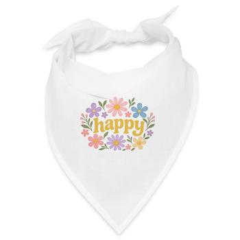Glückliche Blumen - Bandana - Weiß - Vorne
