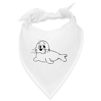 Seehund - Bandana - Weiß - Vorne