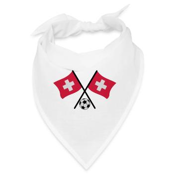 Schweizer Fussball Flagge - Bandana - Weiß - Vorne