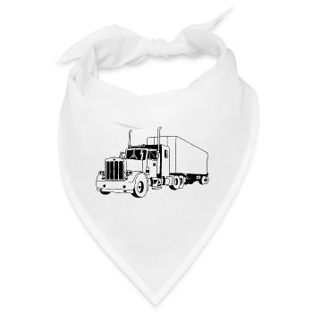 SCHWARZER LKW - Bandana - Weiß - Vorne