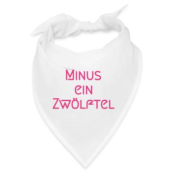 Minus ein Zwölftel in Buchstaben - Bandana - Weiß - Vorne