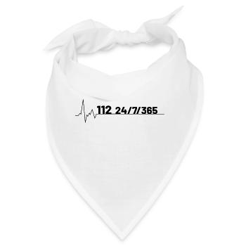 Herzschlag Feuerwehr 112 | Freiwillige Feuerwehr - Bandana - Weiß - Vorne