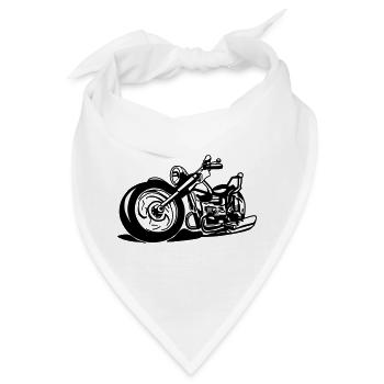 Kultige Chopper Silhouette - Bandana - Weiß - Vorne