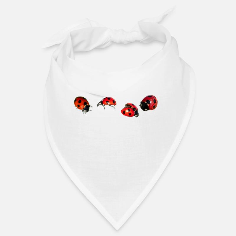 4 Marienkäfer Persektiven - Bandana - Weiß
