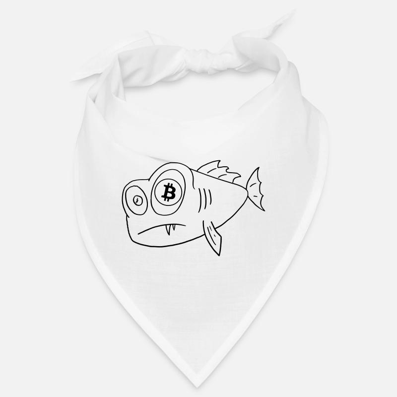 bitcoin fish fish with bitcoin eye - Bandana - white