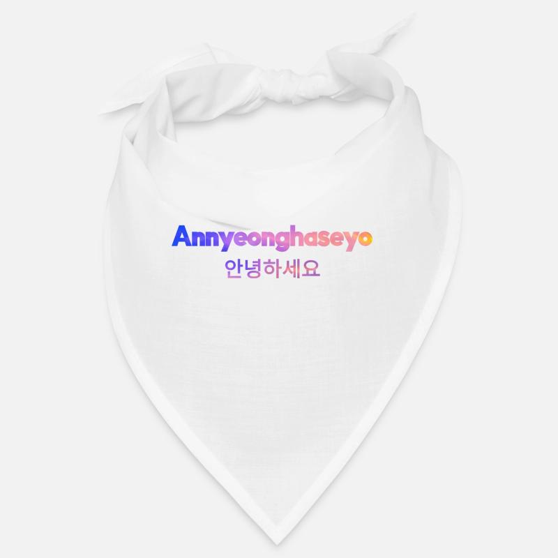 Koreanisch Sprache Begrüßung - Bandana - Weiß