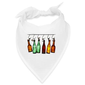Hängende bunte Flaschen - Bandana - Weiß - Vorne