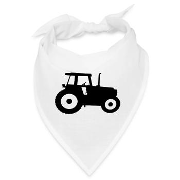 Traktor silhouette schattenriss landwirt maschine - Bandana - Weiß - Vorne