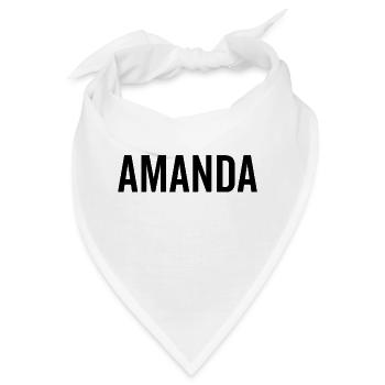 Amanda Custom Name Schriftart Text Geburtstag - Bandana - Weiß - Vorne