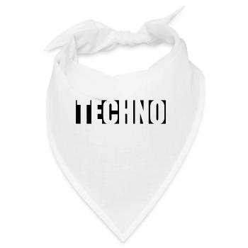 Logo Techno Musik - Bandana - Weiß - Vorne