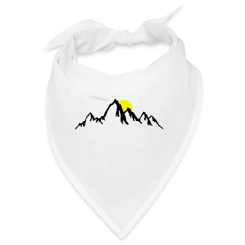 Berge, Berg und Sonne - Bandana - Weiß - Vorne