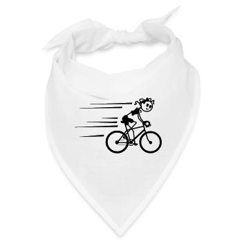 Radfahrer Strichmännchen radeln schnell - Bandana - Weiß - Vorne