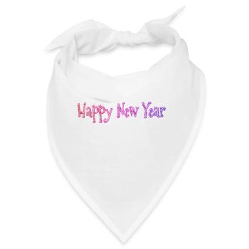 Happy New Year - Bandana - Weiß - Vorne