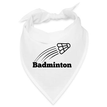 Badmintontext mit hochfliegendem Shuttle - Bandana - Weiß - Vorne