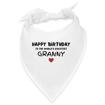 Happy birthday granny Geburtstagsgeschenk - Bandana - Weiß - Vorne