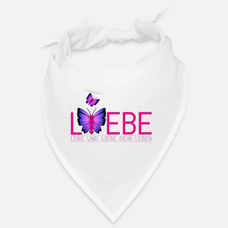 Lebe Liebe Dein Leben Schmetterling - Bandana - Weiß